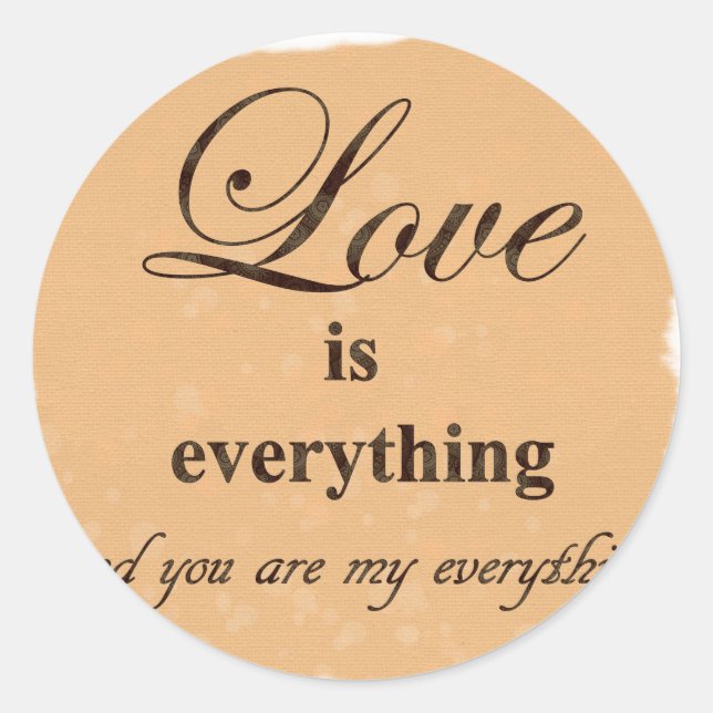 Love Message for him or her Classic Round Sticker (Front)