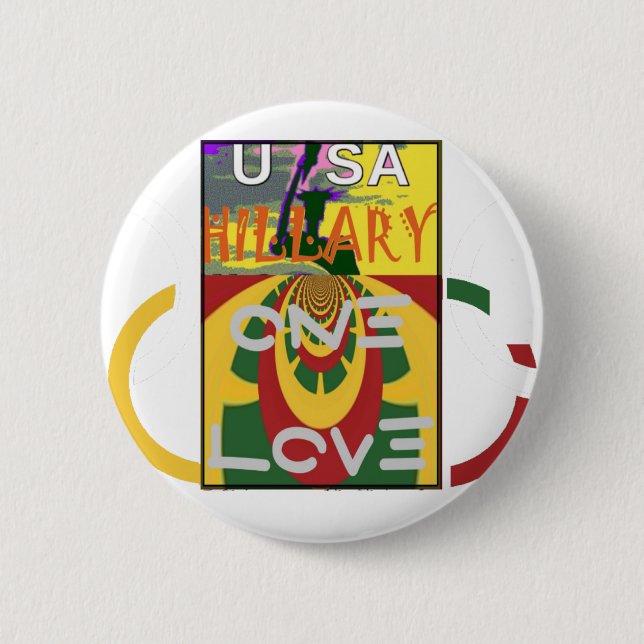Love Message in Rasta Colours Art Print 6 Cm Round Badge (Front)