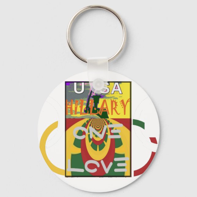 Love Message in Rasta Colours Art Print Key Ring (Front)