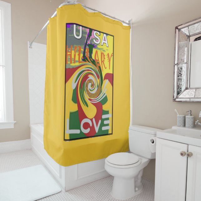 Love Message in Rasta Colours Art Print Shower Curtain (In Situ)