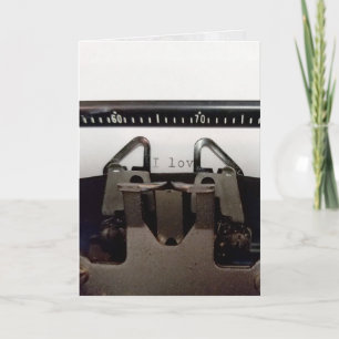 love message on retro typewriter card