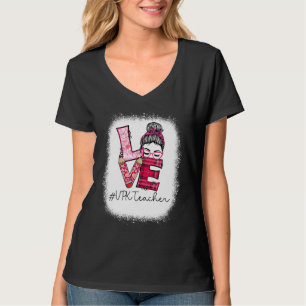 Love Messy Bun VPK Teacher Squad Valentine's Day M T-Shirt
