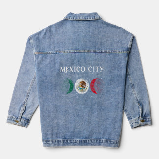 Love Mexico City Mexico Vacation Mexico Flag  Denim Jacket