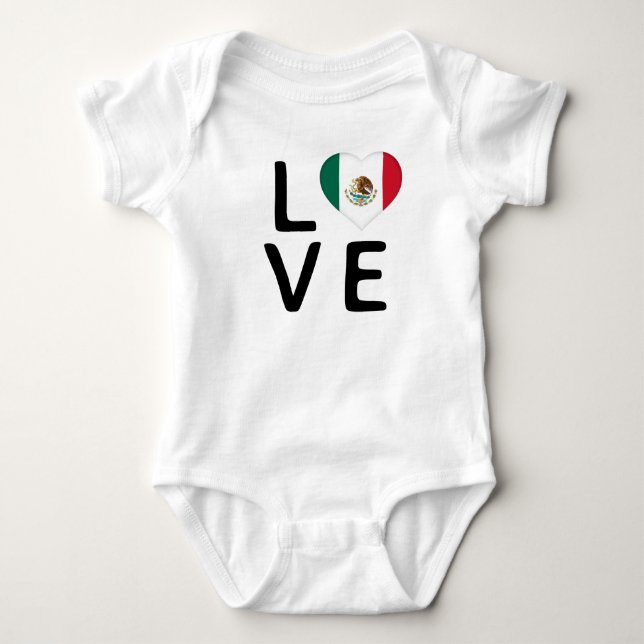 Love - Mexico Flag Baby Bodysuit (Front)