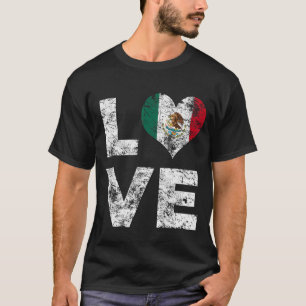 Love Mexico Flag Vintage Mexico Vacation 2 T-Shirt