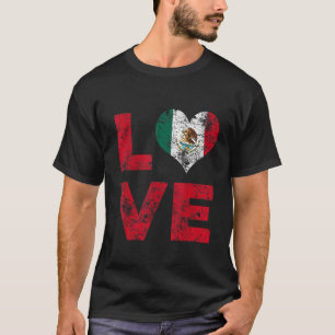 Love Mexico Flag Vintage Mexico Vacation T-Shirt