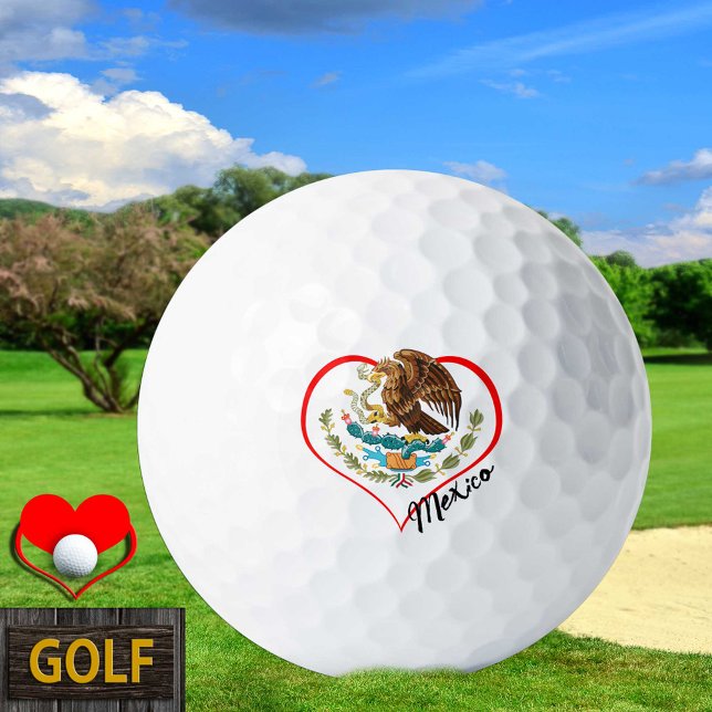 Love Mexico Golf Balls, Mexican flag, Heart Balls (Creator Uploaded)