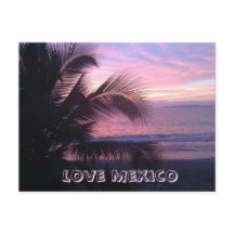Love Mexico Sunset Postcard