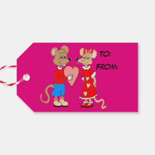 Love Mice Valentines Day Gift Tags