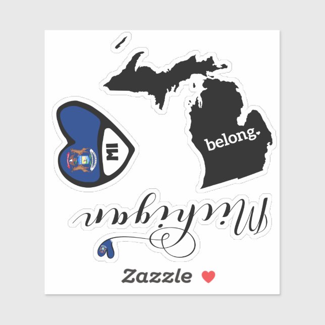 Love Michigan 3 Different Designs (Sheet)