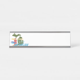 Love Michigan Desk Name Plate