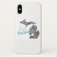 Love Michigan Floral Filled Silhouette