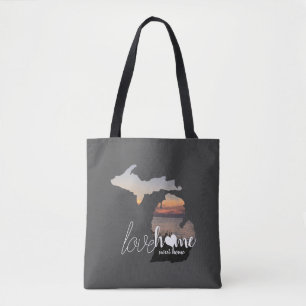 Love Michigan Home Sweet Home Tote Bag