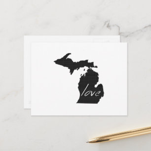 Love Michigan Shaped Adore Antique Chalkboard Postcard