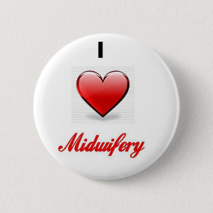 love midwifery 6 cm round badge