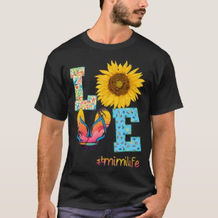 LOVE Mimi Life Flip Flops Hippie Sunflower Summer T-Shirt
