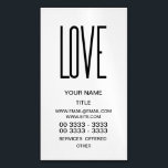 Love - Minimalist Design Magnetic Business Card<br><div class="desc">Minimalist art . Love text. Black and white. Design by José Ricardo</div>