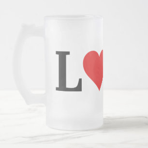 LOVE Minimalist Elegant Frosted Glass Beer Mug
