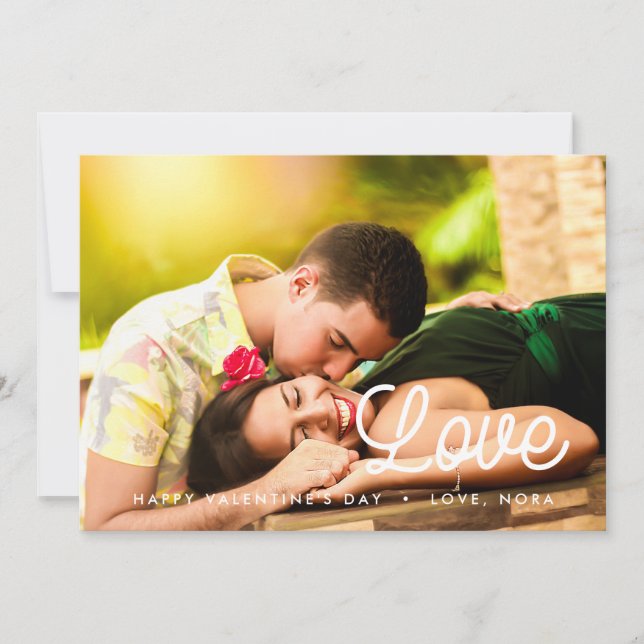 Love minimalist Valentine's day photo card (Front)