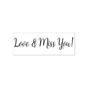 Love & Miss You Self Inking Rubber Stamp