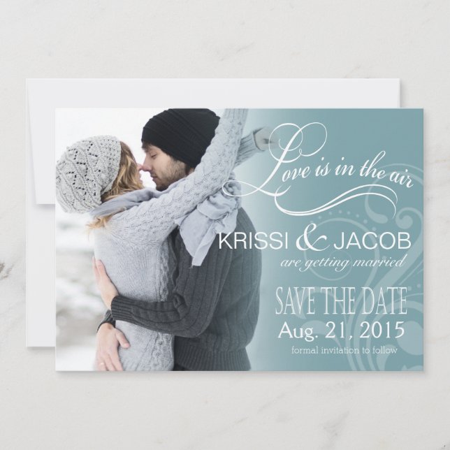 Love Mist Photo Save the Date | icy blue Invitation (Front)