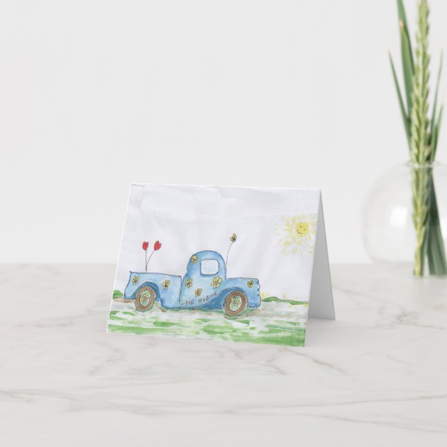 "Love Mobile on the Back of the Envelope" Greeting Card (Front)