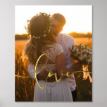 Love modern calligraphy overlay wedding photo gold<br><div class="desc">Showcase your favourite wedding pictures with this modern print,  with the word Love in a beautiful gold foil text overlay.</div>