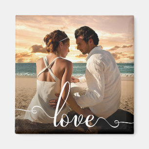 Love Modern Calligraphy Script Photo Magnet