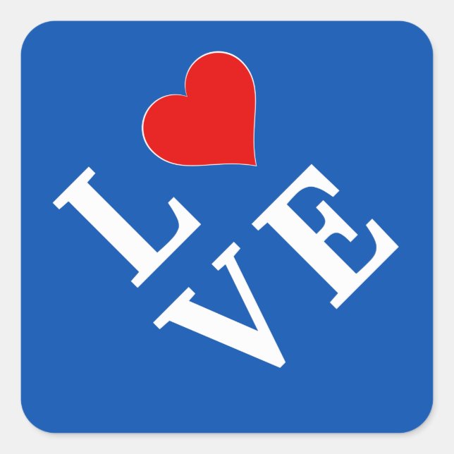 LOVE modern chic Square Sticker (Front)