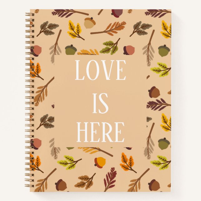 Love Modern chic stylish autumn beige orange  Notebook (Front)