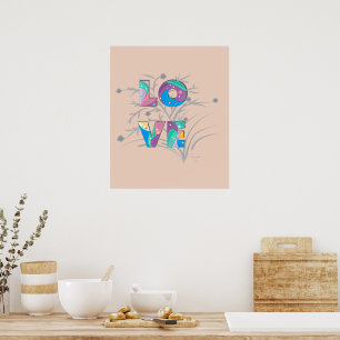 LOVE Modern Cool Typography Graphic Poster Print
