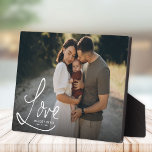LOVE Modern Elegant Family Photo Keepsake Plaque<br><div class="desc">Embrace the enduring power of family with this elegant photo plaque. Featuring your cherished family or newborn photograph framed in a graceful "LOVE" script, this contemporary masterpiece becomes a heartwarming focal point in any home. Personalised with your family's or child's name or a special message, it transforms into a timeless...</div>