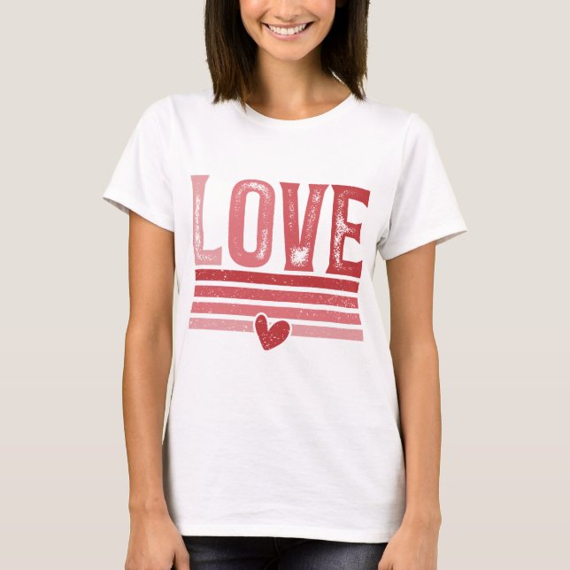 Love Modern White Script White Womens T-Shirt (Front)