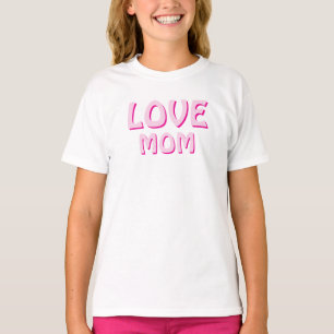 LOVE MOM SIMPLE DESIGN DAUGHTER DRESS  T-Shirt
