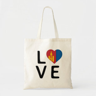 Love - Mongolia Flag Tote Bag