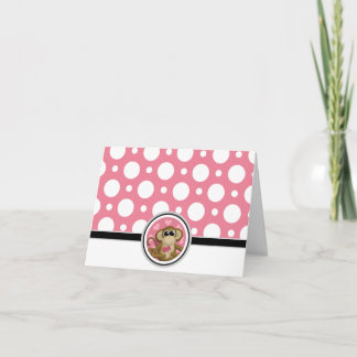 Love Monkey custom Pink Polka Dot Card