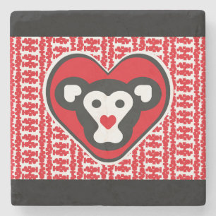 LOVE MONKEY LOVE SPECIAL by Masanser Stone Coaster
