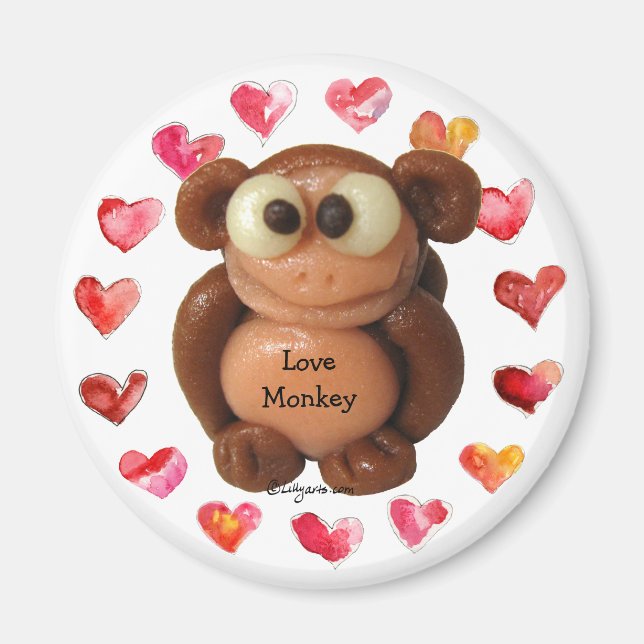 Love Monkey Personalised Magnets-Novelty Gifts Magnet (Front)