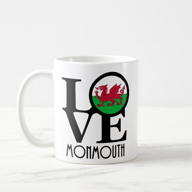 LOVE Monmouth Wales 11oz Coffee Mug (Left)