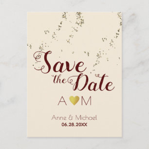 Love Monogram + Wedding save-the-date elegant Announcement Postcard