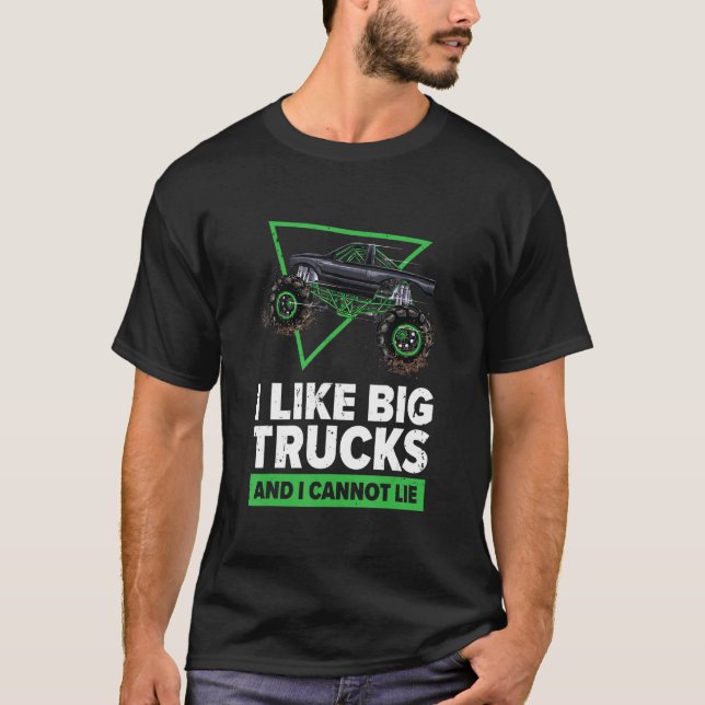 Love Monster Trucks for Boys & Birthday Party Mons T-Shirt (Front)