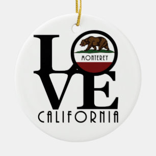 LOVE Monterey California Ceramic Tree Decoration