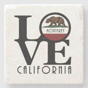 LOVE Monterey California Stone Coaster