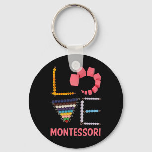 Love Montessori Education Math Teacher Key Ring