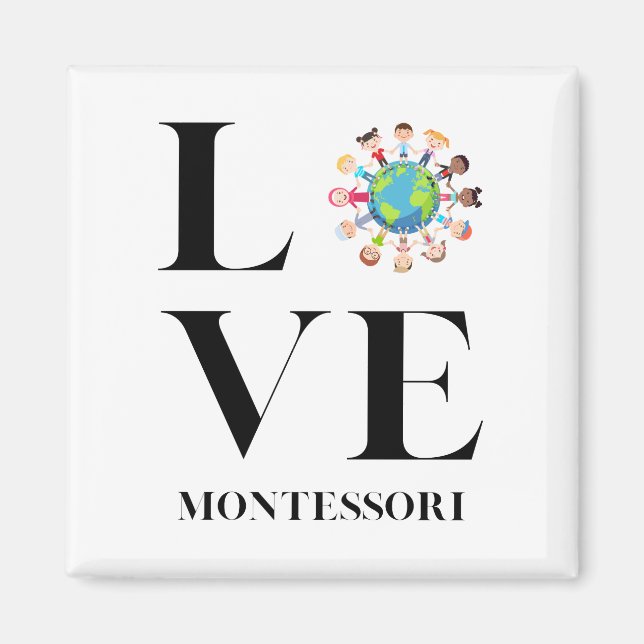 Love | Montessori | Kids Around The World Magnet (Front)