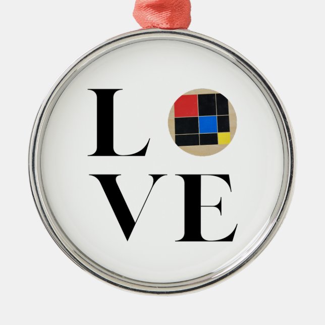 Love | Montessori | Trinomial cube  Metal Tree Decoration (Front)