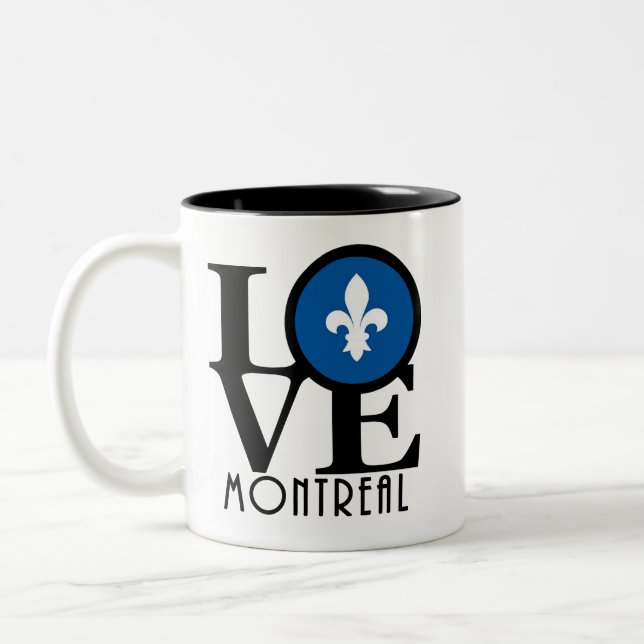 LOVE Montreal Quebec 11oz Two-Tone Coffee Mug (Left)