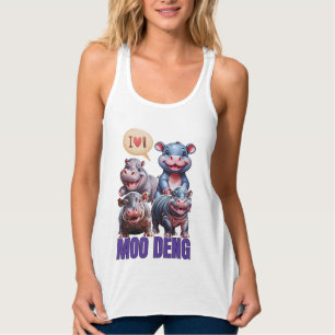 Love  moo Deng Thai funny famous little baby hippo Singlet