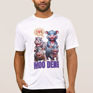 Love moo Deng Thai funny famous little baby hippo T-Shirt