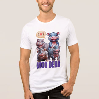 Love  moo Deng Thai funny famous little baby hippo Tri-Blend Shirt